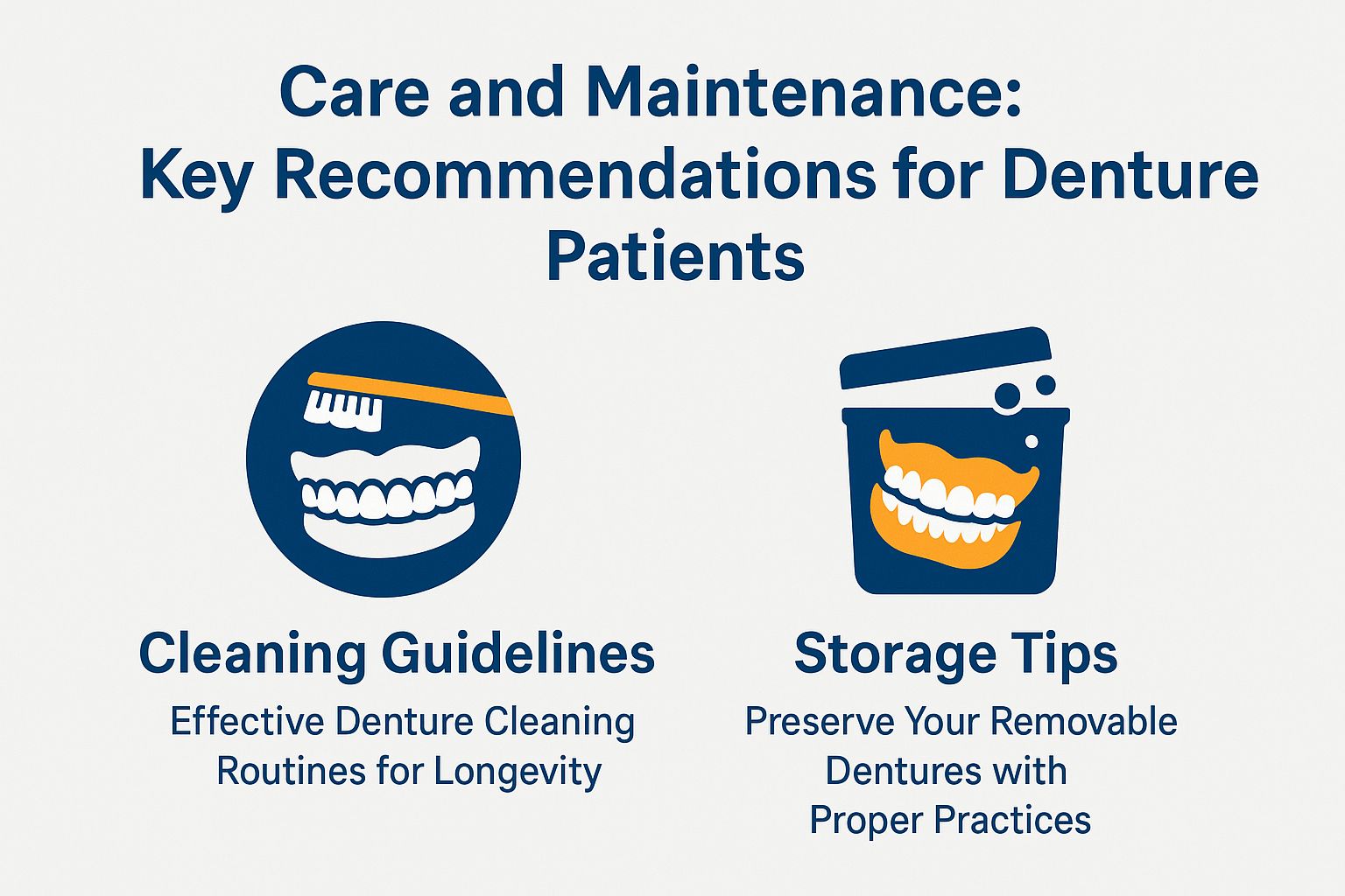 An image showing how to care for flexible dentures.