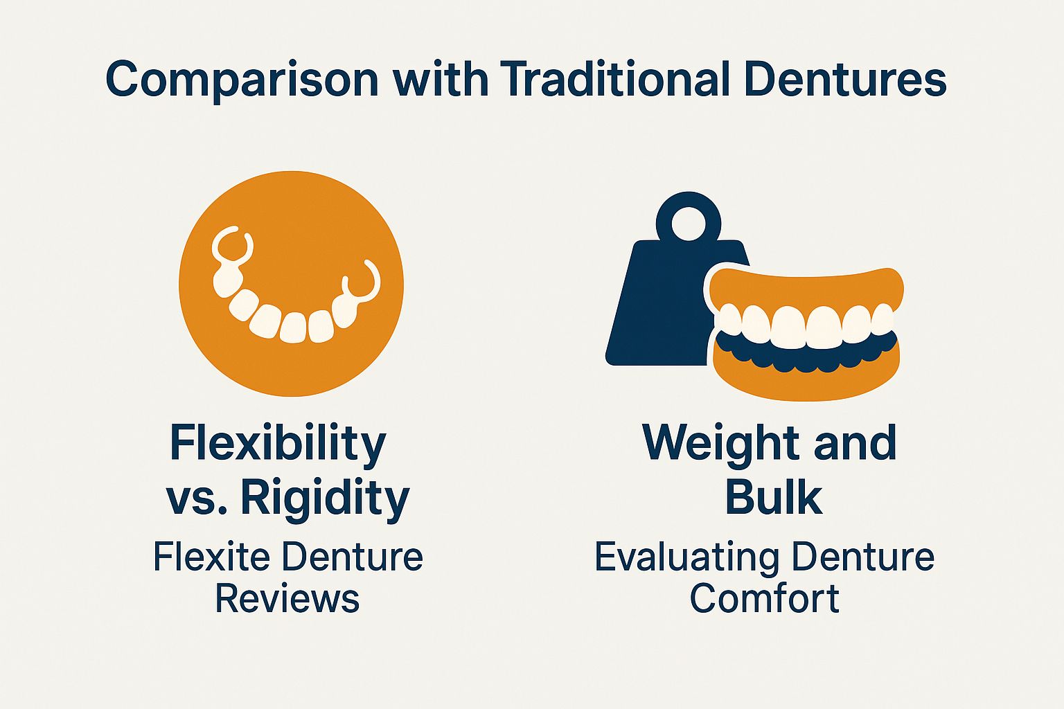 An image comparing flexible and traditional dentures.