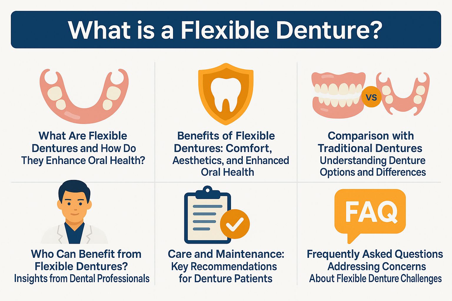 An image illustrating a flexible denture.